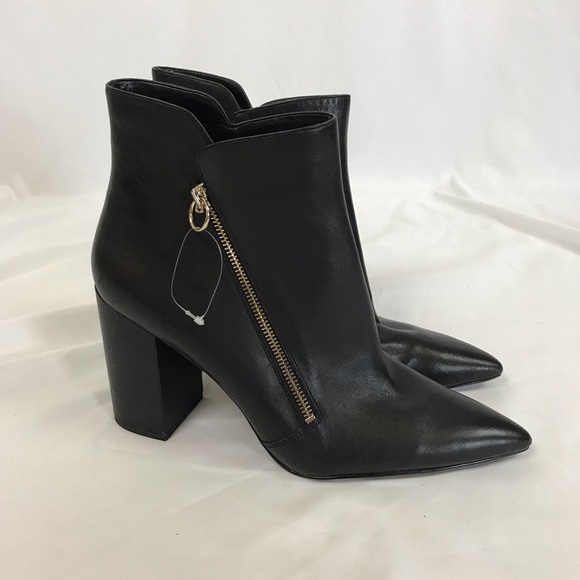 Nine West pointed block heel ankle booties leather - Picture 2 of 10